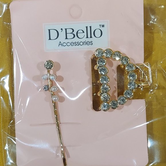 D'Bello Purse and Straight Pearl Hair Clips - Picture 4 of 5